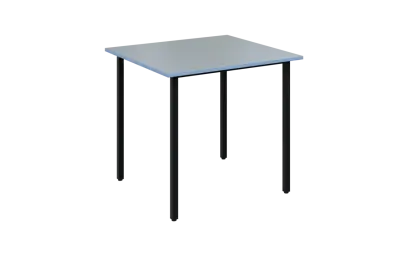 JSB 80N Jídelní stůl 800 x 800 mm, deska šedá s hranou blankyt / podnož černá